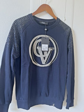 Avenue George V Paris Sweatshirt Navy Blue Men's Long Sleeve Rhinestone M NWT