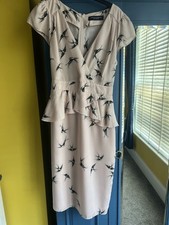 Vintage DP 1940’s/1950s Inspired Peplum Midi Dress Size 10 revival/goodwood 