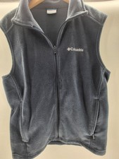 Columbia Navy Fleece Vest Mens Medium EUC Ships Fast