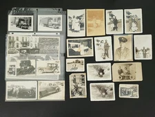 1920s antique AFRICAN AMERICAN PHOTOGRAPH lot automobile crashed rppc uniform