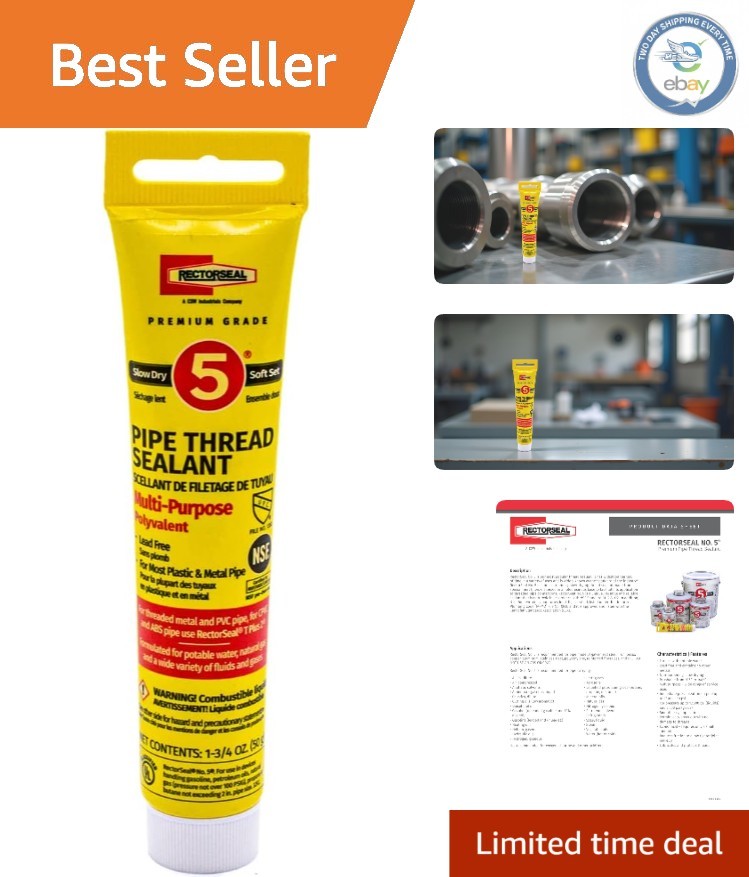 Reliable No. 5 Pipe Thread Sealant – Soft-Setting, Lubricates for Quick Service