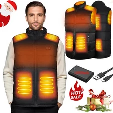Heated Vest 8 Heating Zones Winter Electric Heating Vest & 10000mAh Battery Pack