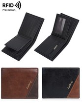 Business Minimalist Men Slim Wallet RFID Leather Bifold Credit Card Holder Purse