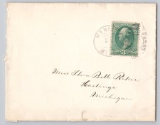 Hastings, Michigan ? Hand-addressed cover to Miss Flora Belle Riker, 3¢