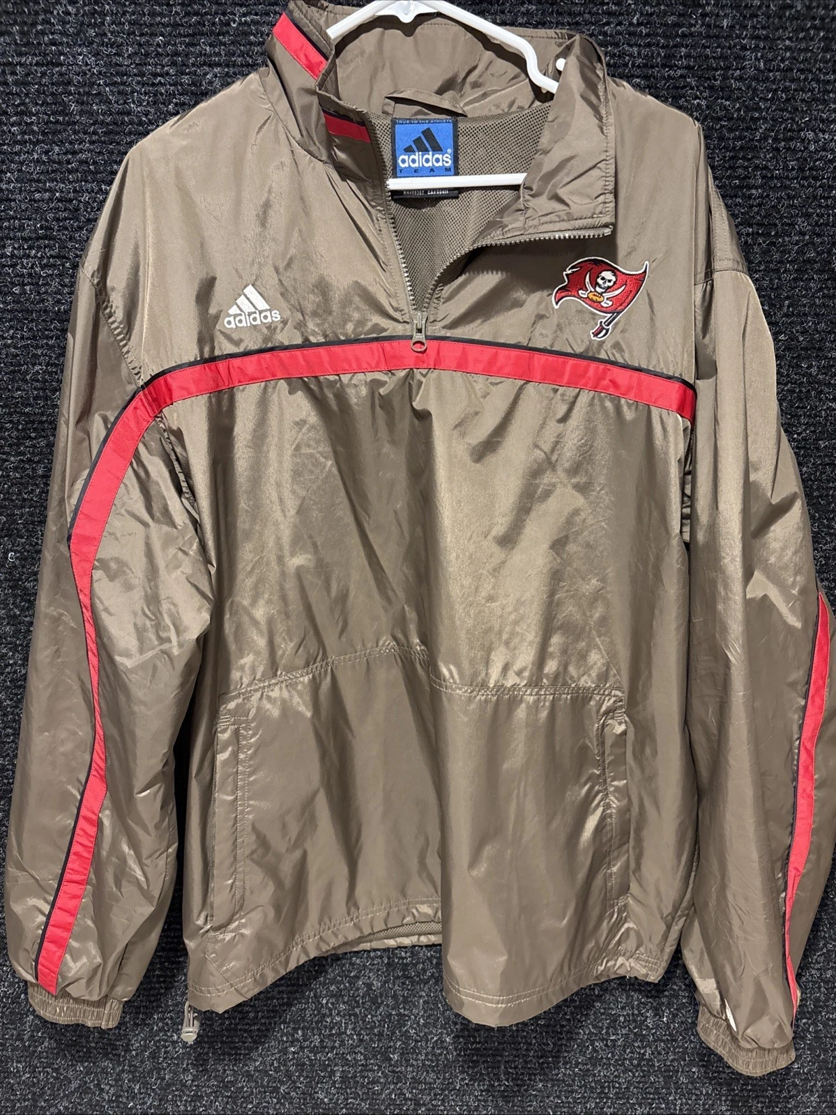 Tampa Bay Buccaneers NFL Brown Adidas Windbreaker Sz Large (L)