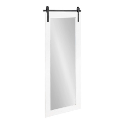 Rustic White Barn Door Full Length Mirror - 18x50 Farmhouse Style Decor