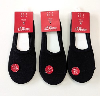 NEU - 6 Paar s.Oliver Füßlinge - Gr. 35-38 - schwarz - organic cotton - Footies!