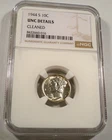 1944-S NGC UNC DETAILS CLEANED MERCURY DIME 10c WINGED LIBERTY