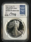 2021 W American Silver Eagle T-2 NGC PF70 Ultra Cameo Edmund Moy Signed Label