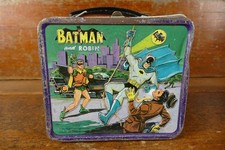 Fiambrera metálica vintage 1966 Batman y Robin Aladdin sin termo