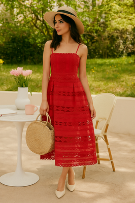 Hyacinth House by Tuckernuck Red Lace Marlee Midi Dress sz S Small Sleeveless | eBay Hyacinth House by Tuckernuck Red Lace Marlee Midi Dress sz S Small Sleeveless | eBay