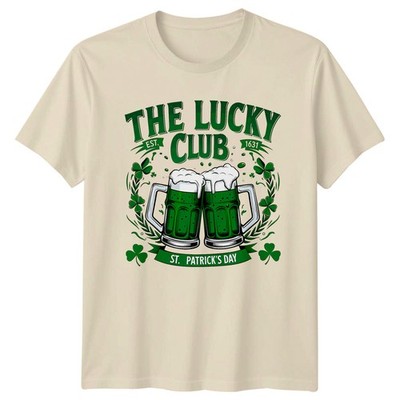 The Lucky Club St Patricks Day grünes Bier Kleeblätter Herren Damen Grafik T-Shirt
