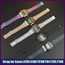 For CASIO Watchband Stainless Steel Strap 18mm for F91W F84 F105 F108 A158 A168