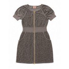 Juicy Couture Womens Grey Velour Monogram Mini Dress Size Medium