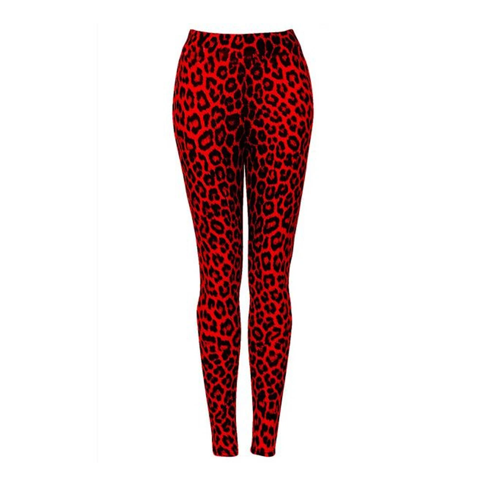 Red leopard print tights clearance