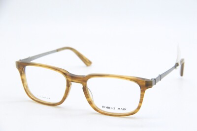 NEW ROBERT MARC RM 842 274M BROWN HORN AUTHENTIC EYEGLASSES FRAMES 51-19 !