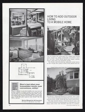 1965 Better Homes All America Add Outdoor Living Mobile Homemaker Print Ad Vtg