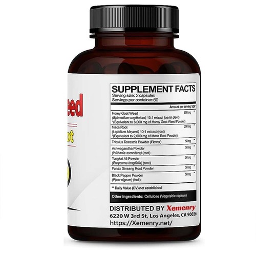 Erba di capra cornea 8250 mg - Tribulus Terrestris, Maca, Pepe nero, Energia e Resistenza - Foto 2 di 11