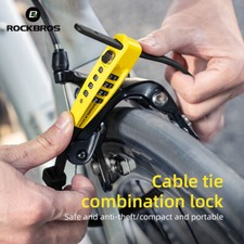 Rockbros Portable Bike Lock Anti-Theft 4-Digit Combination Tie-Down Helmet Lock
