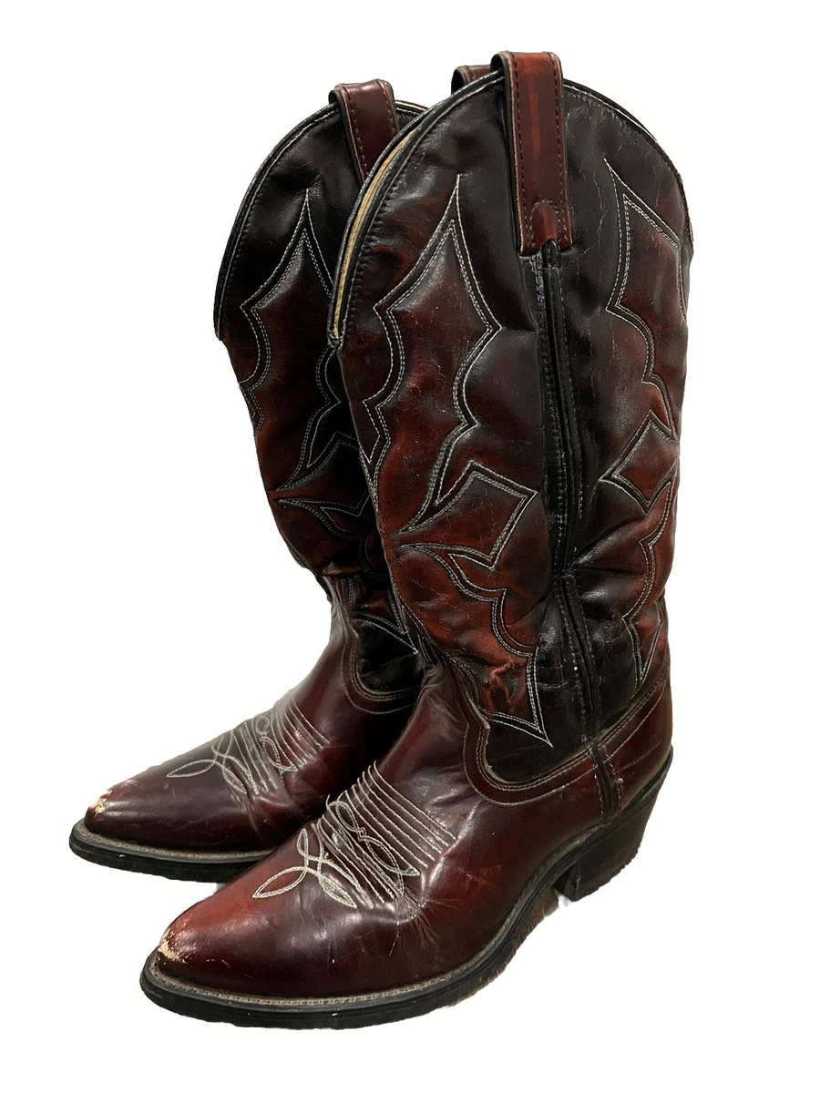 Men\'s VTG Soft Leather Boots VIBRAM‎ NEW SOLE 12 Classic Casual Biker Cowboy Vibram Cowboy Boots | eBay main image 3