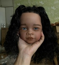 30in Painted Reborn Baby Doll Kits Dark Skin Girl Toddler Afro Hair w/Cloth Body