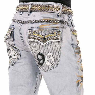 CIPO & BAXX HARRISON MENS JEANS DENIM THICK STITCH STRAIGHT CUT TRUE SIZES CD733
