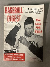 Ted Williams Baseball Digest May 1958 The Case FOR TED!  No Label Boston Red Sox