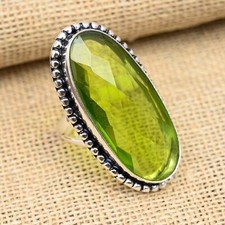 Peridot Gemstone Handmade 925 Sterling Silver Ring Jewelry