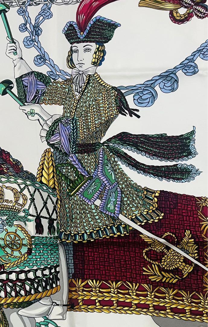 希少美品 本物 エルメス HERMES カレ90 LE TIMBALIER 黒 HERMES Carre 90 Silk Scarf LE TIMBALIER Black Japan [Used