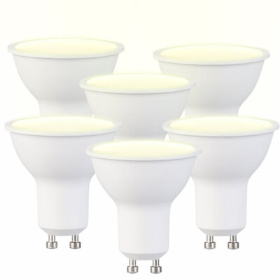 Luminea 6er-Set LED-Spotlights GU10, 7 W (ersetzt 50 W), 600 Lumen, warmweiß