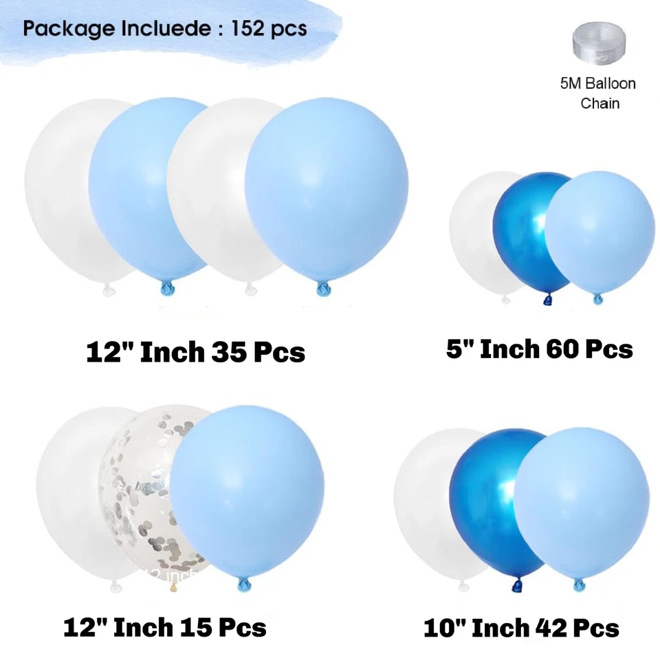 Kit Arco Globo + Guirnalda Balón Baby Shower Azul Niño Tema Cumpleaños Fiesta Decoración Foto 2 de 2