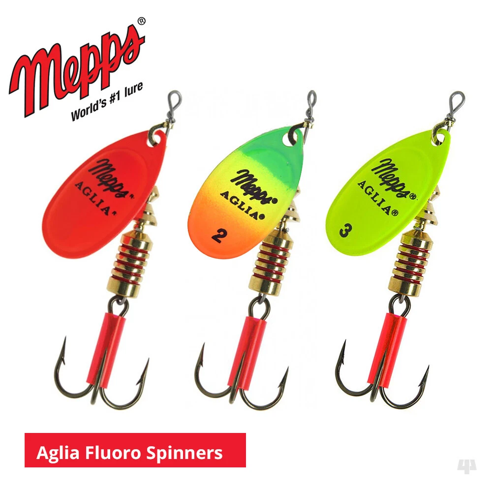 Mepps Aglia Fluoro Spinners - Sea Trout Pike Perch Salmon Bass Fishing  Lures