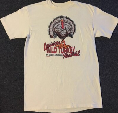 Vtg 80s Louisiana Wild Turkey Fest Faded Shirt M L Animal Funny Bird Grunge 90s