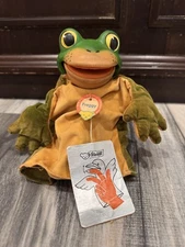 Vintage Steiff Froggy Frog Hand Puppet 1960’s With Tags!