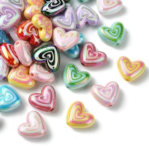 50Pcs Opaque Arylic Beads Rainbow Plated Jewelry Making DIY Bracelets Necklaces - Picture 6 of 9