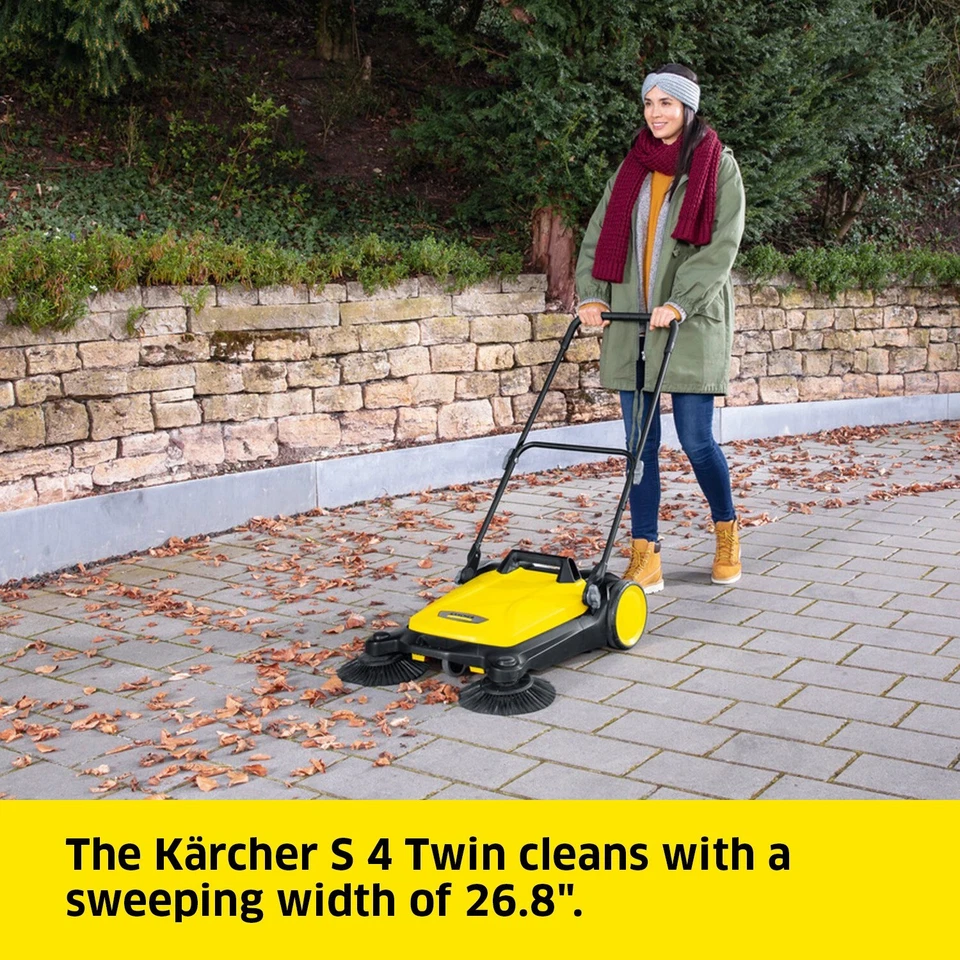 Karcher S4 Twin, Barredora de Empuje, 5.25 Gal, para Entrada, Acera, Garaje - NUEVO Foto 3 de 4