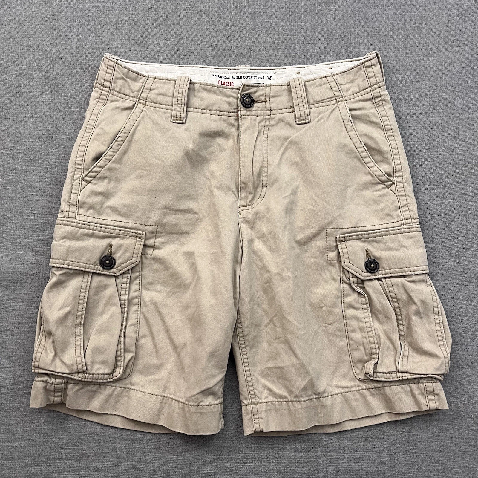 American Eagle Cargo Shorts Mens Size 30 Beige Classic Fit Y2K