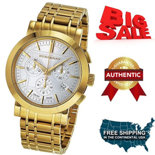 burberry gold chronograph watch