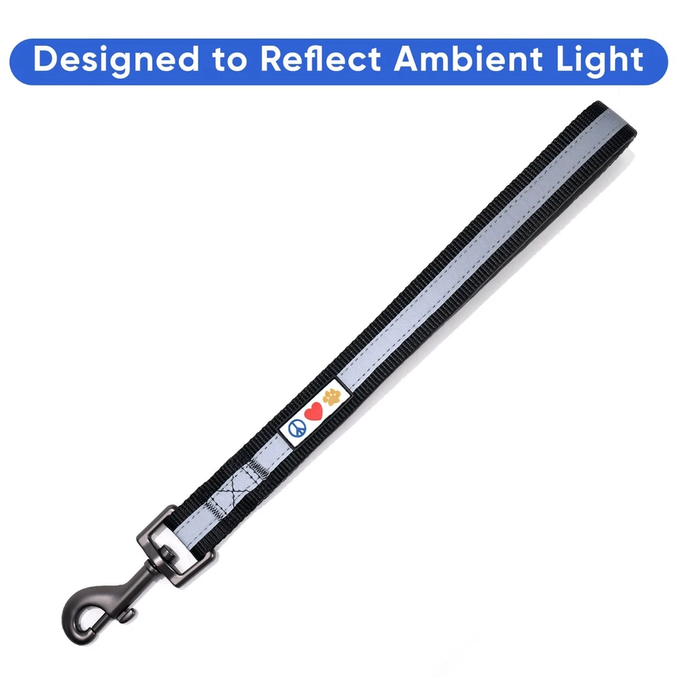 Correa de entrenamiento corta para perro 1 ft mango acolchado correa reflectante para perro Foto 4 de 4