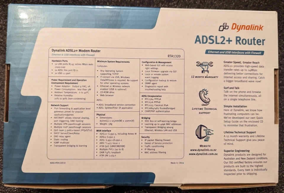 Dynalink ADSL2+ Modem Router RTA1320 - image 2 of 4