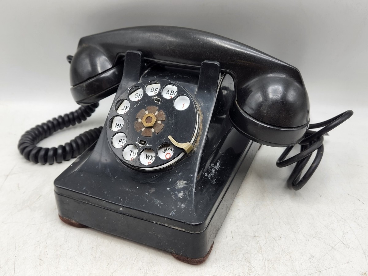 Vintage Bell System Western Electric Bakelite Rotary Desk Phone F1