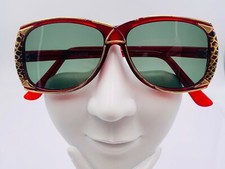 Vintage Vinas Mode Gold Burgundy Oval Sunglasses Frames