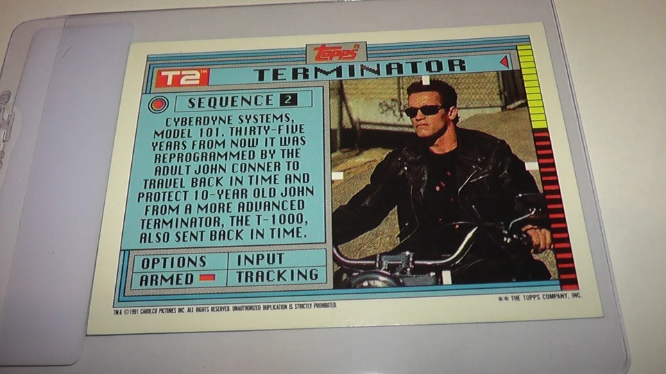 1991 Topps Grade 9.5 Card Sticker #2 Terminator T2 Movie Arnold Schwarzenegger - Image 4 of 4