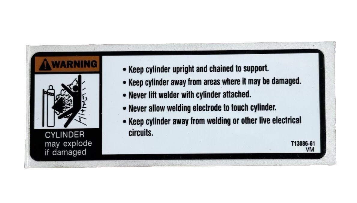 Lincoln Electric 9ST13086-61 DECAL WARNING T13086-61 Sticker.