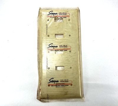 Vintage Sierra 5 Gang Toggle Switch Plate Cover Ivory Ribbed Bakelite