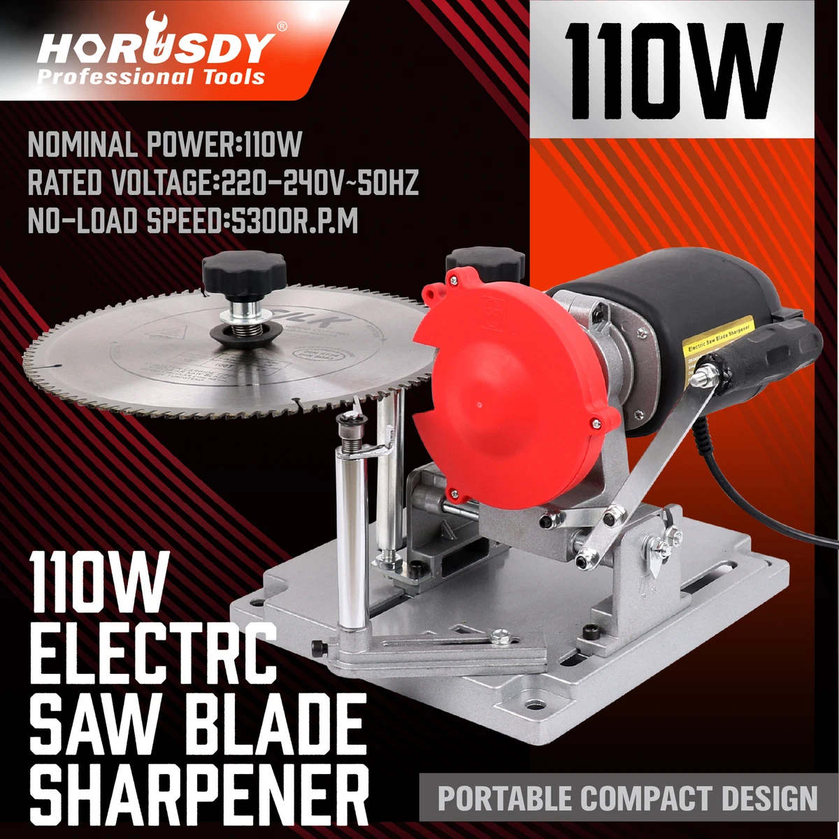 110W Electric Circular Saw Blade Sharpener 5300RPM Fits Dia. 90