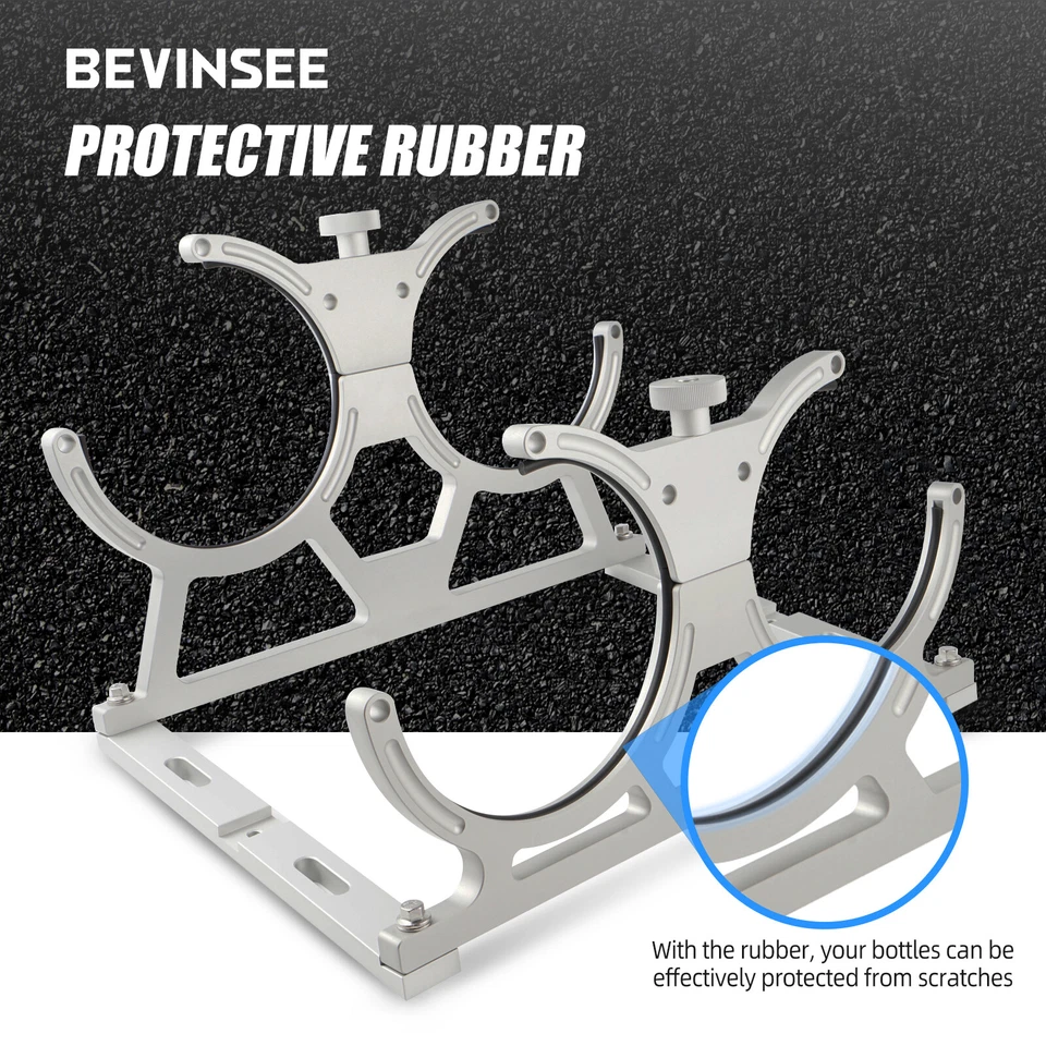 Silver Aluminum 7" Nitrous Oxide NOS Bottle Bracket Holder Dual Bottle Bracket - Изображение 3 из 4