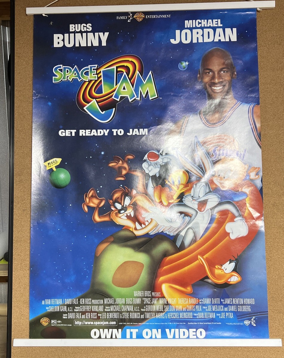 映画SpaceJam公式ポスター MICHAEL AIR JORDAN SPACE JAM ORIGINAL MOVIE VIDEO POSTER