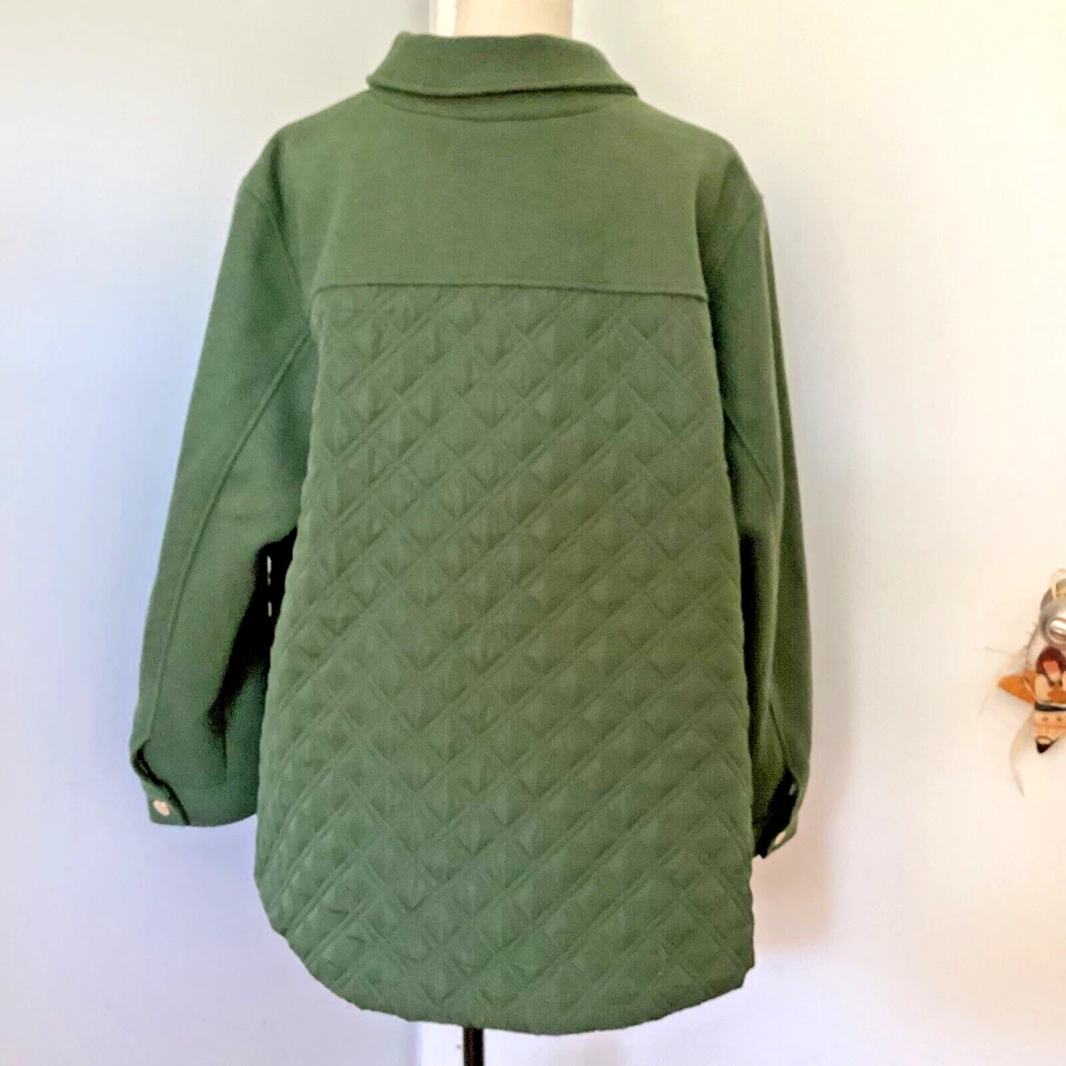 NUEVO SIN ETIQUETAS ESTATE ISAAC MIZRAHI ¡EN VIVO! CHAQUETA ACOLCHADA PLUS 2X EVERGREEN MIX MEDIA Foto 3 de 4