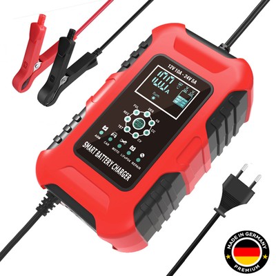 Fast 12V 24V Auto Smart Lead-acid AGM GEL Battery Charger For Car   Motorcycle